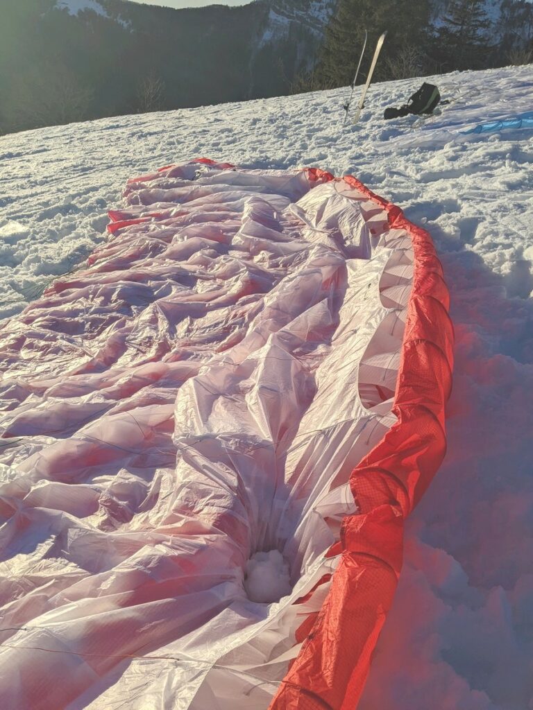 tuto vol à ski boules de neige dans parapente