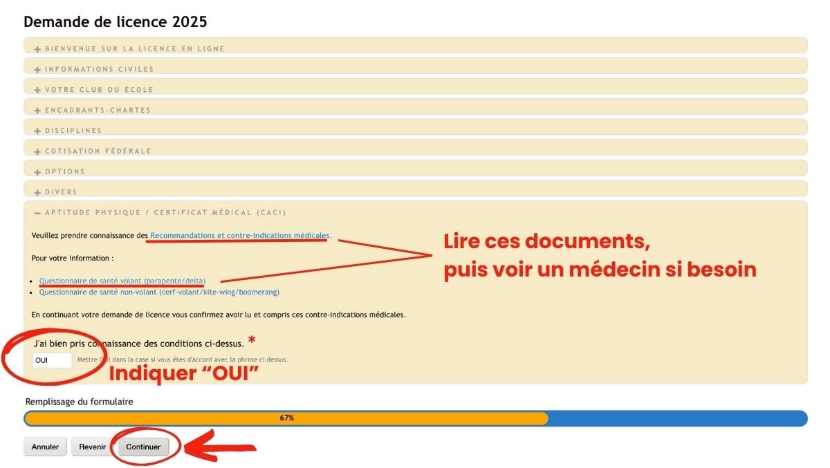 Prendre sa licence FFVL étape 10