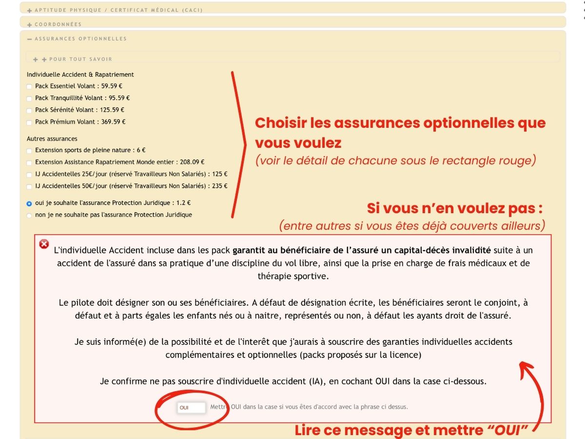 Prendre sa licence FFVL étape 12