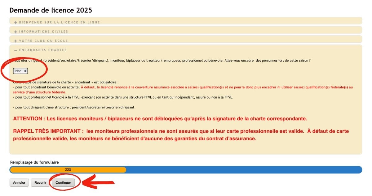 Prendre sa licence FFVL étape 5