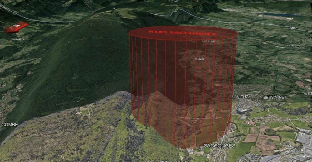 Zone aérienne R 185 Sacconges interdit parapente Semnoz