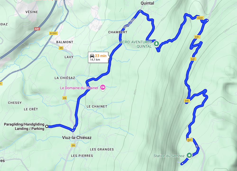 monté décollage parapente Semnoz