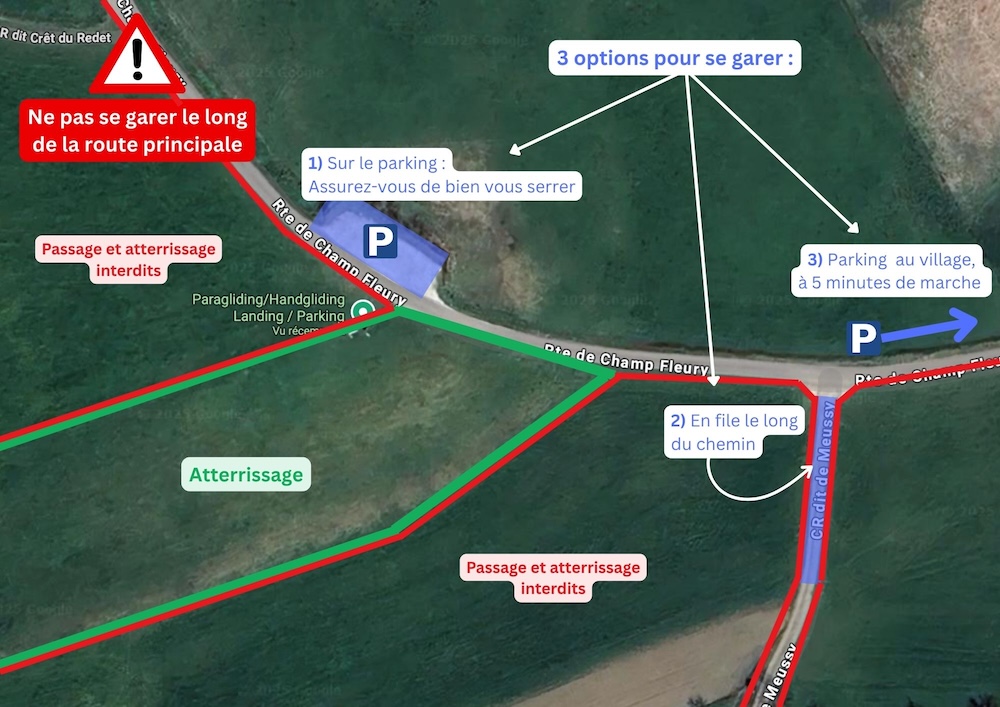 parking atterrissage parapente semnoz