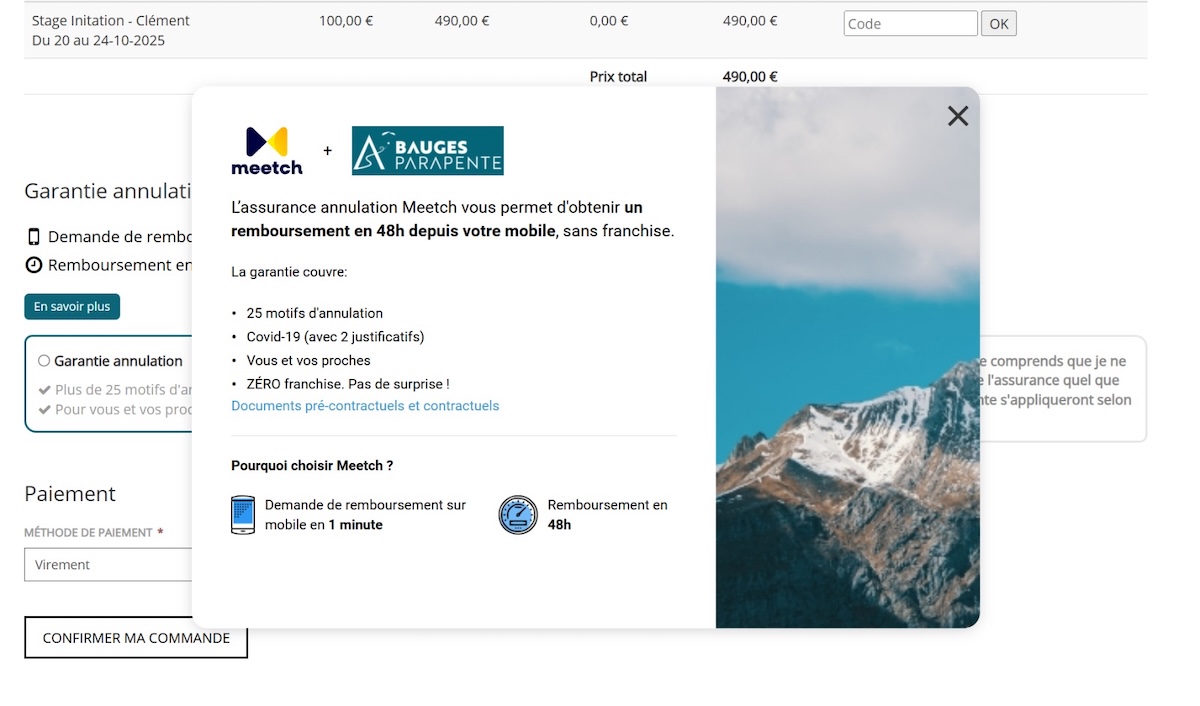 assurance annulation Meetch parapente