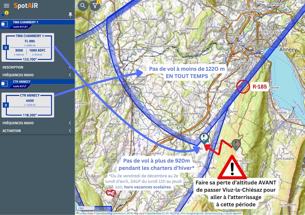 parapente Semnoz TMA de Chambéry