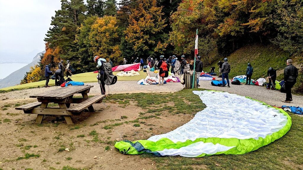décollage stage parapente annecy