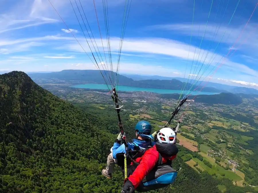 saut en parapente lac du bourget depuis le revard