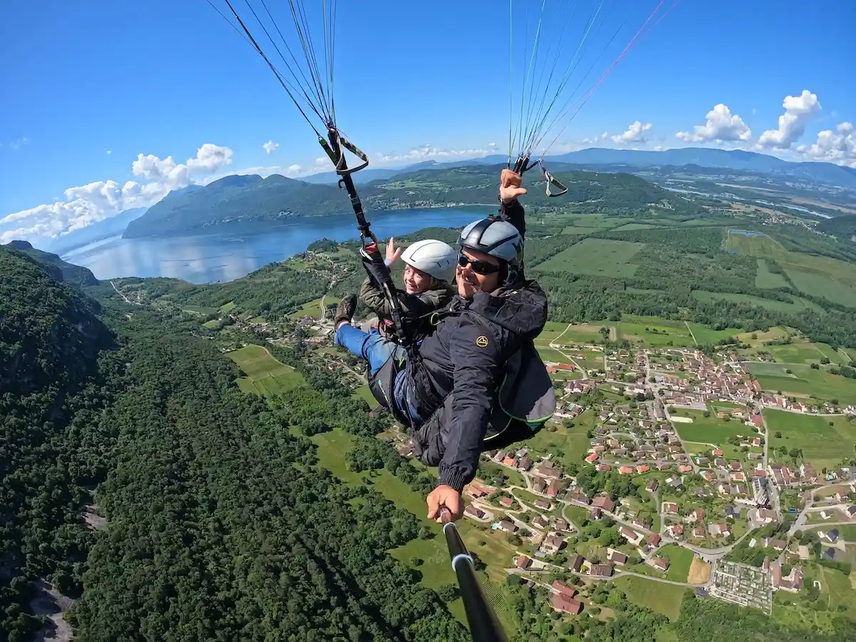 tandem parapente enfant lac du bourget sapenay
