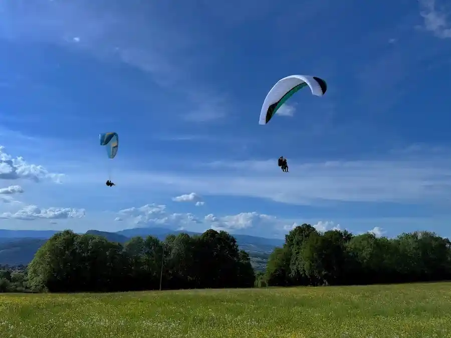 atterrissage en parapente biplace à vérel