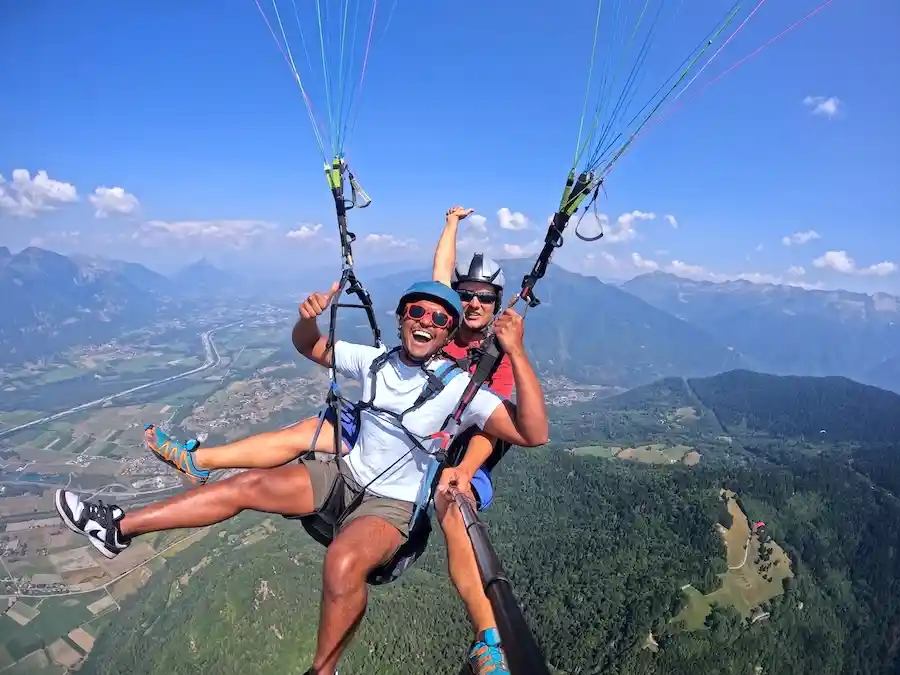 vol parapente biplace combe de savoie chamoux
